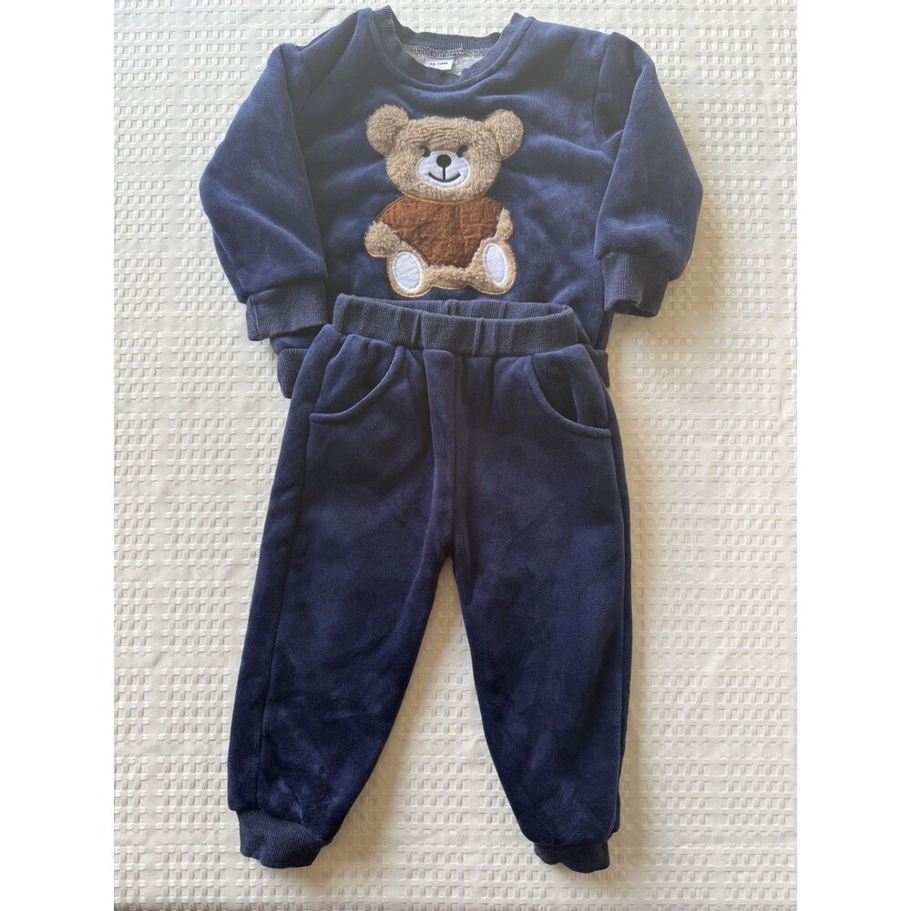 Children's Premium Plush Set (2 Pieces)  Embroidered Bear 12-18 Months
